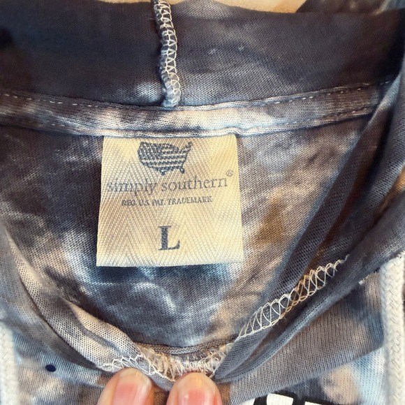 Simply Southern Nature Cures All Wounds TieDye Hoodie Womens Lg Grey/Black NWT - Picture 2 of 5